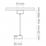 Подвесное питание для однофазного трека Barra Lightstar 502199