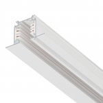 503025-R Трек четырехконтактный 3-фазный встраиваемый со стыковочными пазами (круглые медные жилы) QUATTRO, длина 2м, БЕЛЫЙ МАТОВЫЙ