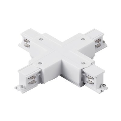 504146-FR Соединение крестовое с подводом питания к треку 5040xx-(F)/(R) QUATTRO БЕЛЫЙ