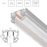 509426 Трек однофазный 48V д/натяжного потолка UNO PRO 2 метра БЕЛЫЙ (резинка 2х2м в комплекте)