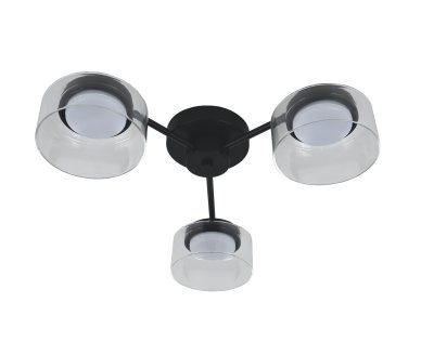 740137 Люстра FICO II 3х12W GX53 ЧЕРНЫЙ/ПРОЗРАЧНЫЙ