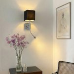 766627 Бра FLOP 1х12W (led) E27 + LED 3W 240LM 3000K ХРОМ/ЧЕРНЫЙ