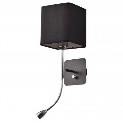 766627 Бра FLOP 1х12W (led) E27 + LED 3W 240LM 3000K ХРОМ/ЧЕРНЫЙ