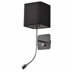 766627 Бра FLOP 1х12W (led) E27 + LED 3W 240LM 3000K ХРОМ/ЧЕРНЫЙ