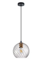 806130 Подвес NUBELLA 1х12W (led) E27 ЧЕРНЫЙ/БРОНЗА/ПРОЗРАЧНЫЙ