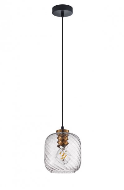 806170 Подвес NUBELLA 1х12W (led) E27 ЧЕРНЫЙ/БРОНЗА/ПРОЗРАЧНЫЙ