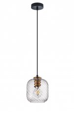 806170 Подвес NUBELLA 1х12W (led) E27 ЧЕРНЫЙ/БРОНЗА/ПРОЗРАЧНЫЙ