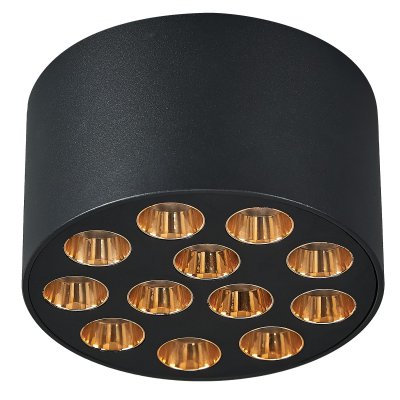 080942 Светильник потолочный GUARDA 9W 750LM 30G ЧЕРНЫЙ/ЗОЛОТО 4000K 080942 Светильник потолочный GUARDA 9W 750LM 30G ЧЕРНЫЙ/ЗОЛОТО 4000K