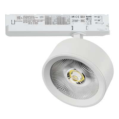A5646TRIAC Светильник ALTA PRO для трековой системы Quattro с управлением TRIAC LED 30W 3510LM 36G БЕЛЫЙ 4000K с адаптером (215646 + 594056) A5646TRIAC Светильник ALTA PRO для трековой системы Quattro с управлением TRIAC LED 30W 3510LM 36G БЕЛЫЙ 4000K с адаптером (215646 + 594056)