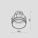 Светильник светодиодный встраиваемый Lighttech FORA R 1030 38 (LTZ05001)