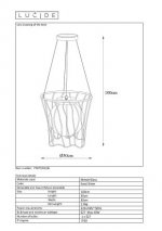Подвесной светильник 77477/01/36 BASKET Lucide