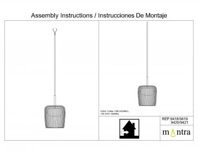 9419 Подвесной светильник без основания DUBAI 9419 Подвесной светильник без основания DUBAI