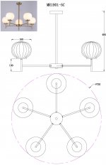 Потолочная люстра Eliza MR1901-5C MyFar