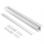 Шинопровод для встраиваемого монтажа в ГКЛ 2м (заглушки 2шт, прямые соединители 2шт, крышка из пласт Novotech 135229 FLUM