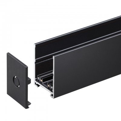 135300 PORT NT25 200 черный Шинопровод накладной/подвесной в комплекте заглушки 2шт, крышка и соединит. планка, 2м IP20 90-240V VECTOR