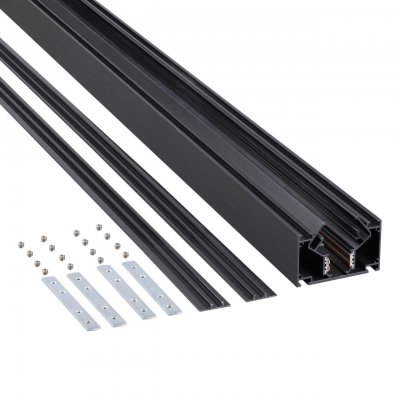 135354 SHINO черный NT26 000 черный Низковольтный шинопровод для монтажа в натяжной потолок 2м, соединит. планки 4шт IP20 48V FLUM