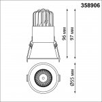 Встраиваемый светодиодный светильник с переключателем цветовой температуры Novotech 358906 LANG