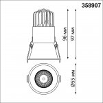 Встраиваемый светодиодный светильник с переключателем цветовой температуры Novotech 358907 LANG