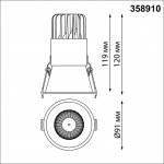 Встраиваемый светодиодный светильник с переключателем цветовой температуры Novotech 358910 LANG