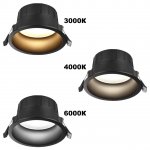 359554 WIR NT25 000 черный Светильник встраиваемый с переключателем цв. температуры IP44 LED 20W 220-240V 3000К\4000К\6000К CLARA