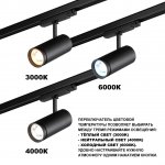 359584 PORT NT25 000 черный Светильник трехфазный трековый светодиод. с переключ. цв. темпер. и мощности IP20 LED 30-35-40W 220-240V 3000К\4000К\5700К