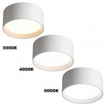 359596 OVER NT25 000 белый Светильник накладной светодиодный с переключ. цв. температуры IP20 LED 18W 220-240V 3000К\4000К\6000К ORBIS