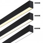 359603 OVER NT25 000 черный Светильник линейный светодиод. с переключ. цв. температуры IP20 LED 20W 220-240V 3000К\4000К\6000К FATTO