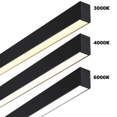 359607 OVER NT25 000 черный Светильник линейный светодиод. с переключ. цв. температуры IP20 LED 60W 220-240V 3000К\4000К\6000К FATTO