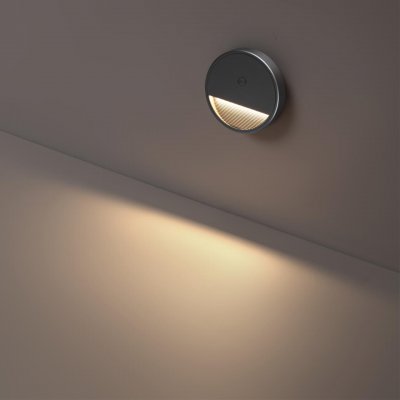 359708 OVER NT25 434 серый Светильник накладной сенсорный для лестниц IP20  LED 0.4W 3000К 1000mAh Li-ion, 5V VESPERA
