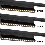 359736 PORT NT25 240 черный Светильник однофазный двухжильный трековый с переключ. цв. температуры IP20 LED 12W 180-265V 2700К/3200К/4000К EOS