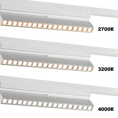 359739 PORT NT25 240 белый Светильник однофазный двухжильный трековый с переключ. цв. температуры IP20 LED 12W 180-265V 2700К/3200К/4000К EOS