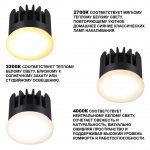 359825 DIOD NT25 497 белый Модуль светодиодный с переключ. цв. температуры и мощности IP20 LED 6/8/10W 180-265V 2700К\3200К\4000К MOD