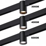 359954 PORT NT25 218 черный Трековый светильник с переключ. цв. темпер. IP20 LED 3000К\4000К\6000К 10W 90-240V VECTOR