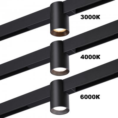 359955 PORT черный Трековый светодиодный светильник диммир. со сменой цв.температуры, пульт ДУ/Tuya Smart Life LED 10W 90-240V VECTOR