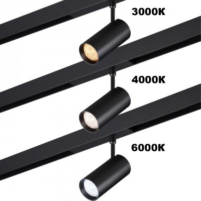 359960 PORT NT25 220 черный Трековый светильник с переключ. цв. темпер. IP20 LED 3000К\4000К\6000К 30W 90-240V VECTOR