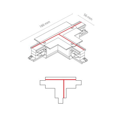 Коннектор T-образный левый 1 Nowodvorski Ctls Power 8247