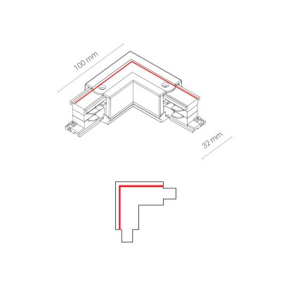 Коннектор L-образный левый Nowodvorski Ctls Power 8705