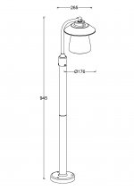 Светильник столб уличный Oasis Light 12642H 