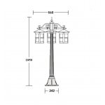 Светильник столб уличный 3 фонаря Oasis Light 15807B Gb