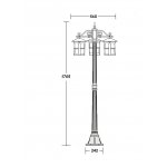 Светильник столб уличный 3 фонаря Oasis Light 15808B Gb