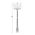 Светильник столб уличный 3 фонаря Oasis Light 15909B Gb
