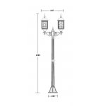 Светильник столб уличный 2 фонаря Oasis Light 64808LA Bl
