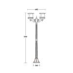 Светильник столб уличный 2 фонаря Oasis Light 68308A Bl smoke
