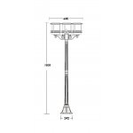 Светильник столб уличный 3 фонаря Oasis Light 68308B Bl smoke