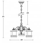 Люстра 3 рожка Oasis Light 68370/3 Bl opal