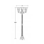 Светильник столб уличный 3 фонаря Oasis Light 68908B Bl