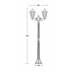 Светильник столб уличный 2 фонаря Oasis Light 79808lgA Bl