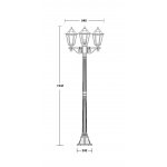 Светильник столб уличный 3 фонаря Oasis Light 79808MB W