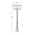 Светильник столб уличный 3 фонаря Oasis Light 79908LB Bl