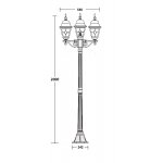 Светильник столб уличный 3 фонаря Oasis Light 79908MBlgG Bl